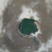 Drone footage of Lake Sawa in Iraq.